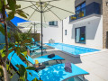 Aussenbereich, Vila Valla Studio Apartments Fažana, mit Pool in der Nähe des Meeres, Valbandon, Istrien, Kroatien Valbandon